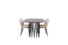 Furniture Fashion Limhamn & Stone Matstolar 2-pack Beige + Ovala Matbord 220 x 100 Mocca