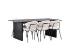 Venture Home Chico & Vail Matstolar 2-pack Vit + Rektangulära Matbord 200 × 100 Svart