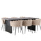 Furniture Fashion & Venture Home Limhamn & Vail Matstolar Beige + Rektangulära Matbord 200 × 100 Svart