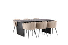 Furniture Fashion & Venture Home Limhamn & Vail Matstolar Beige + Rektangulära Matbord 200 × 100 Svart