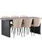 Furniture Fashion & Venture Home Limhamn & Vail Matstolar 2-pack Beige + Rektangulära Matbord 200 × 100 Svart