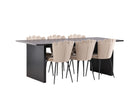 Furniture Fashion & Venture Home Limhamn & Vail Matstolar 2-pack Beige + Rektangulära Matbord 200 × 100 Svart