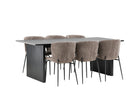 Venture Home Modesto & Vail Matstolar 2-pack Beige + Rektangulära Matbord 200 × 100 Svart