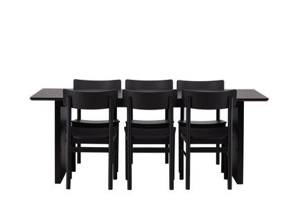 Venture Home Montros & Vail Matstolar 2-pack Svart + Rektangulära Matbord 200 × 100 Svart