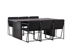 Venture Home Richmond & Vail Matstolar 2-pack Svart + Rektangulära Matbord 200 × 100 Svart