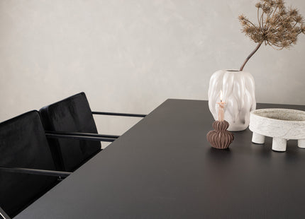 Venture Home Richmond & Vail Matstolar 2-pack Svart + Rektangulära Matbord 200 × 100 Svart