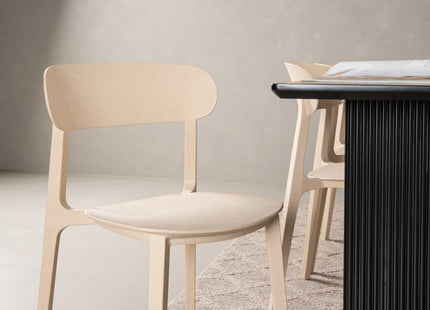 Venture Home Åstol & Vail Matstolar 2-pack Beige + Rektangulära Matbord 200 × 100 Svart
