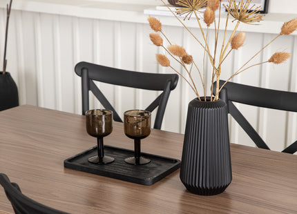 Venture Home Crosett & Tempe Matstolar 2-pack Svart + Rektangulära Matbord 140 x 80 Valnöt