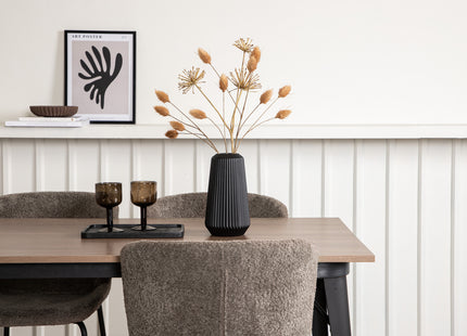 Venture Home Tempe & Modesto Rektangulära Matbord 140 x 80 Valnöt + Matstolar 2-pack Beige