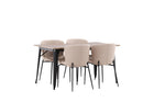 Venture Home Tempe & Modesto Rektangulära Matbord 140 x 80 Valnöt + Matstolar 2-pack Brun