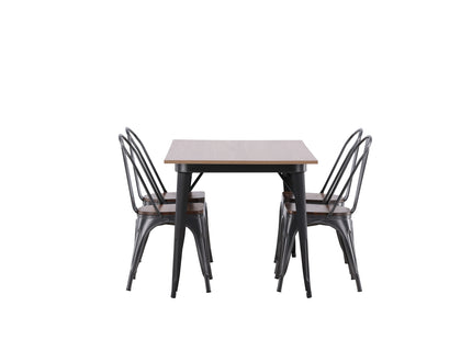 Venture Home Tempe Rektangulära Matbord 140 x 80 Valnöt + Matstolar 2-pack Valnöt