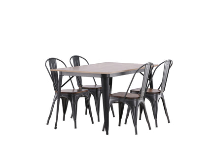 Venture Home Tempe Rektangulära Matbord 140 x 80 Valnöt + Matstolar 2-pack Valnöt