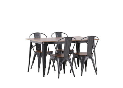 Venture Home Tempe Rektangulära Matbord 140 x 80 Valnöt + Matstolar 2-pack Valnöt