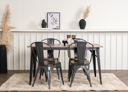 Venture Home Tempe Rektangulära Matbord 140 x 80 Valnöt + Matstolar 2-pack Valnöt