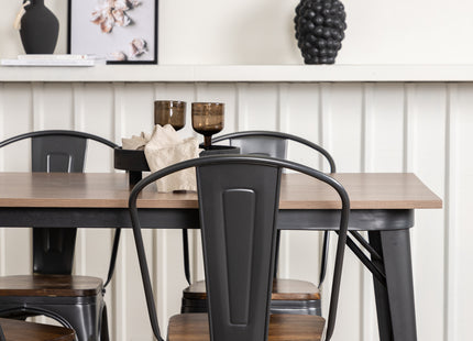 Venture Home Tempe Rektangulära Matbord 140 x 80 Valnöt + Matstolar 2-pack Valnöt