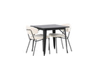 Venture Home Chico & Tempe Matstolar 2-pack Vit + Rektangulära Matbord 80 x 80 Svart