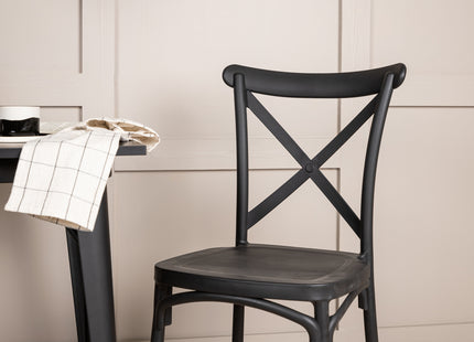 Venture Home Crosett & Tempe Matstolar 2-pack Svart + Rektangulära Matbord 80 x 80 Svart