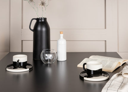 Venture Home Crosett & Tempe Matstolar 2-pack Svart + Rektangulära Matbord 80 x 80 Svart