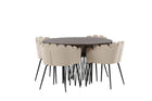 Furniture Fashion Limhamn & Stone Matstolar Beige + Runda Matbord ⌀120 Mocca