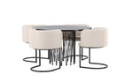 Furniture Fashion Stone & Simrishamn Runda Matbord ⌀120 Mocca + Matstolar Beige