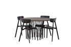 Venture Home & Furniture Fashion Ursholmen & Stone Matstolar 2-pack Svart + Runda Matbord ⌀120 Mocca