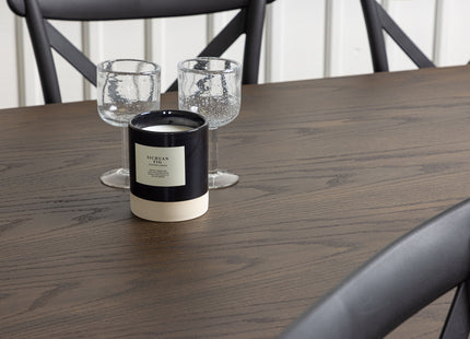 Venture Home & Furniture Fashion Crosett & Stone Matstolar 2-pack Svart + Ovala Matbord 220 x 100 Mocca
