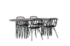 Venture Home & Furniture Fashion Dyrön & Stone Matstolar 2-pack Svart + Ovala Matbord 220 x 100 Mocca