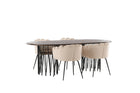 Furniture Fashion Limhamn & Stone Matstolar Beige + Ovala Matbord 220 x 100 Mocca