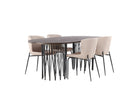 Venture Home & Furniture Fashion Modesto & Stone Matstolar 2-pack Beige + Ovala Matbord 220 x 100 Mocca