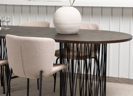 Venture Home & Furniture Fashion Modesto & Stone Matstolar 2-pack Beige + Ovala Matbord 220 x 100 Mocca
