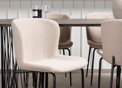 Venture Home & Furniture Fashion Modesto & Stone Matstolar 2-pack Beige + Ovala Matbord 220 x 100 Mocca