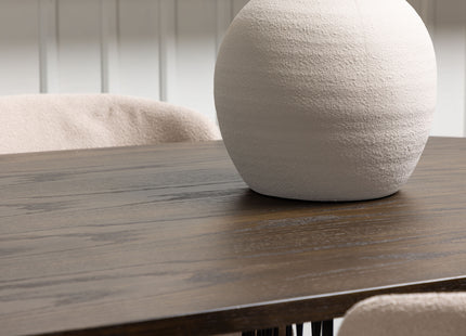 Venture Home & Furniture Fashion Modesto & Stone Matstolar 2-pack Beige + Ovala Matbord 220 x 100 Mocca