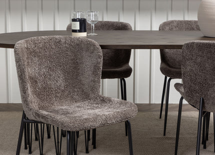 Venture Home & Furniture Fashion Modesto & Stone Matstolar 2-pack Brun + Ovala Matbord 220 x 100 Mocca
