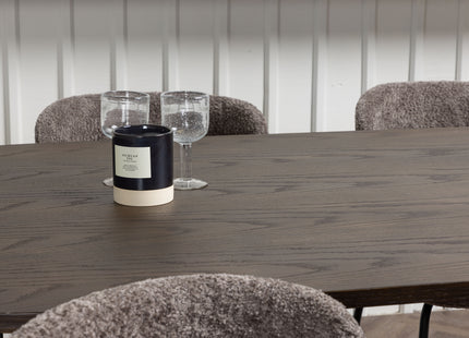 Venture Home & Furniture Fashion Modesto & Stone Matstolar 2-pack Brun + Ovala Matbord 220 x 100 Mocca