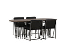 Venture Home & Furniture Fashion Richmond & Stone Matstolar 2-pack Svart + Ovala Matbord 220 x 100 Mocca