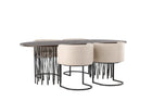 Furniture Fashion Stone & Simrishamn Ovala Matbord 220 x 100 Mocca + Matstolar Beige