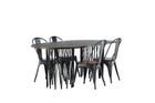 Venture Home & Furniture Fashion Tempe & Stone Matstolar 2-pack Valnöt + Ovala Matbord 220 x 100 Mocca