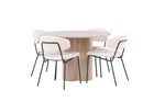 Venture Home Chico & Olivia Matstolar 2-pack Vit + Runda Matbord ⌀110 Whitewash