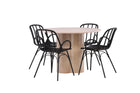 Venture Home Dyrön & Olivia Matstolar 2-pack Svart + Runda Matbord ⌀110 Whitewash