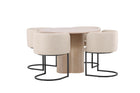 Venture Home & Furniture Fashion Olivia & Simrishamn Runda Matbord ⌀110 Whitewash + Matstolar Beige