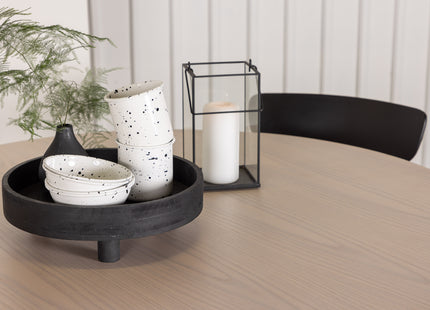 Venture Home Ursholmen & Olivia Matstolar 2-pack Svart + Runda Matbord ⌀110 Whitewash
