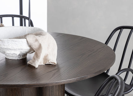 Venture Home Dyrön & Olivia Matstolar 2-pack Svart + Runda Matbord ⌀110 Mocca