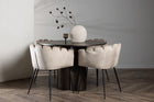Furniture Fashion & Venture Home Limhamn & Olivia Matstolar Beige + Runda Matbord ⌀110 Mocca
