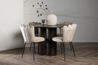 Furniture Fashion & Venture Home Limhamn & Olivia Matstolar 2-pack Beige + Runda Matbord ⌀110 Mocca