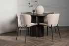 Venture Home Modesto & Olivia Matstolar 2-pack Beige + Runda Matbord ⌀110 Mocca
