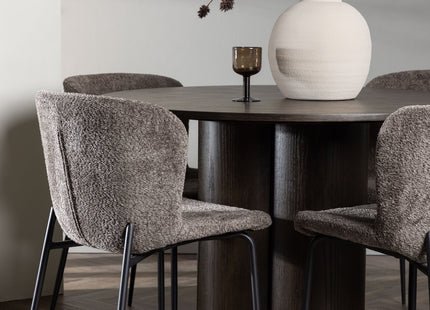 Venture Home Modesto & Olivia Matstolar 2-pack Brun + Runda Matbord ⌀110 Mocca