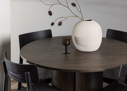 Venture Home Montros & Olivia Matstolar 2-pack Svart + Runda Matbord ⌀110 Mocca