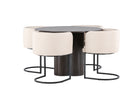 Venture Home & Furniture Fashion Olivia & Simrishamn Runda Matbord ⌀110 Mocca + Matstolar Beige