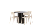 Venture Home Åstol & Olivia Matstolar 2-pack Beige + Runda Matbord ⌀110 Mocca