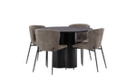 Venture Home Modesto & Olivia Matstolar 2-pack Brun + Runda Matbord ⌀110 Svart